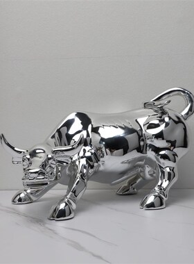 简约现代创意树脂斗牛动物摆件样板房样品屋展示中O心酒柜客厅桌