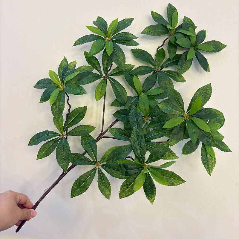 马醉木仿真假叶子室内插花摆件室外造树工程山杜英装饰绿植树枝
