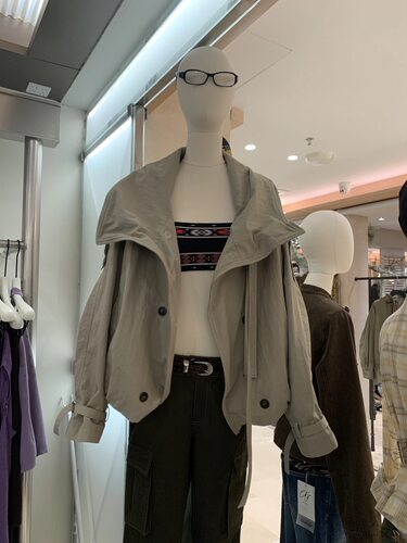 22026秋冬季CXI新款时尚宽松百搭夹克短款风衣女外套商场同款