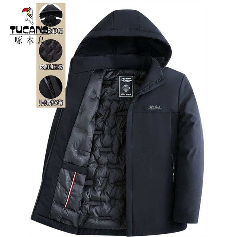 啄木鸟冬装爸爸夹棉加厚男士羽绒棉服休闲防寒棉袄保暖外套中老年