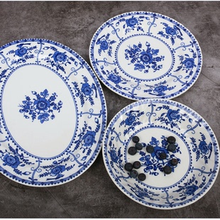 外贸盘子w*wood出口英国Johnson陶瓷餐具花喜鹊平盘深盘鱼盘餐