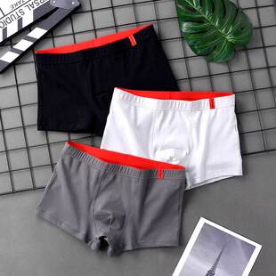内裤 头男生抗菌宽松透气平角裤 男式 无菌四角短裤 衩潮 纯棉新款 男士