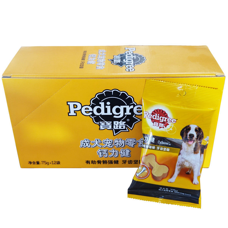 宝路钙力健12袋比熊泰迪法斗通用加钙洁齿骨成犬狗咬胶狗磨牙零食