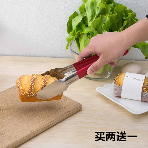 304面包不锈钢烤肉厨房食物夹