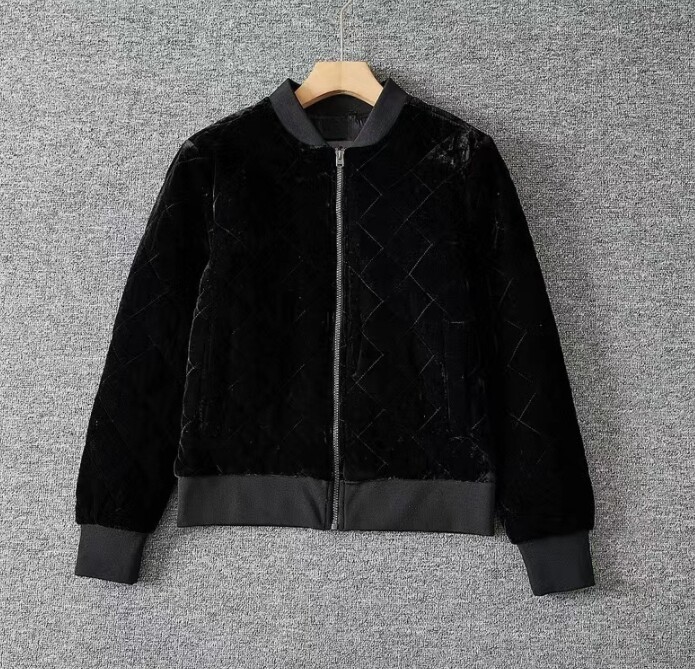 棉服立领金丝绒夹克外套