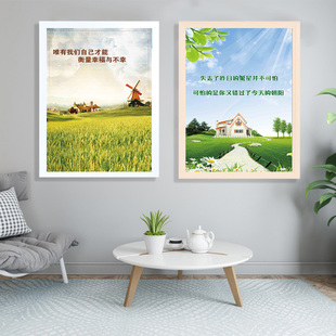 心理咨询室挂图学校心灵驿站装饰画健康治愈治疗室挂画海报有框画