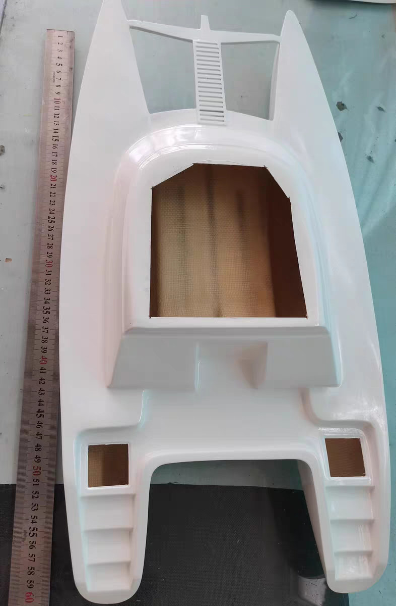 天天乐航模 600双体仿真小帆船船模船壳 玻璃钢 船身长60厘米现货