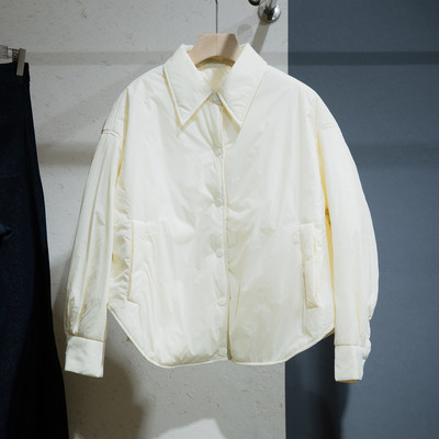 MM麦家商场同款浅黄色棉衣女宽松显瘦百搭夹棉外套显瘦5FA181251