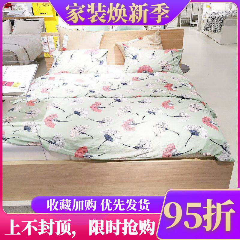 宜家马尔姆储物盒白色大双人床