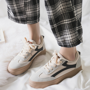 韩版百搭加绒小白鞋