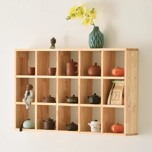 实木壁挂置物架挂墙中式博古架