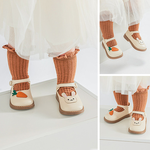 女宝宝学步鞋春秋2023新款1到3岁软底小童公主鞋女童小皮鞋婴儿鞋