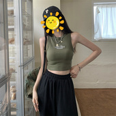 工字内搭小吊带背心女士削肩短款 2026新款 甜辣妹无袖 外穿别致上衣