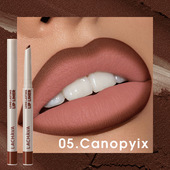 欧美渐变唇妆刀锋唇线笔棕色系勾勒唇型口红笔小众可旋转雾面唇笔