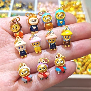 沙金滴油拉布布吊坠小提溜可爱童趣卡通设计diy手链手串项链配饰