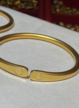 古法沙金传承双福字手镯开口手环时尚百搭可调节手镯礼物高保色