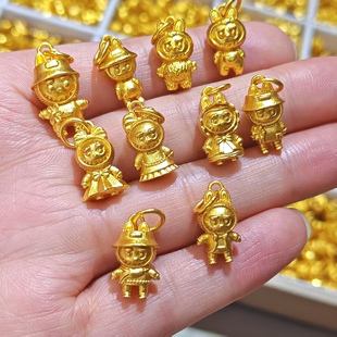 沙金 拉布布吊坠小挂件diy手链手串项链配饰新中式卡通小提溜