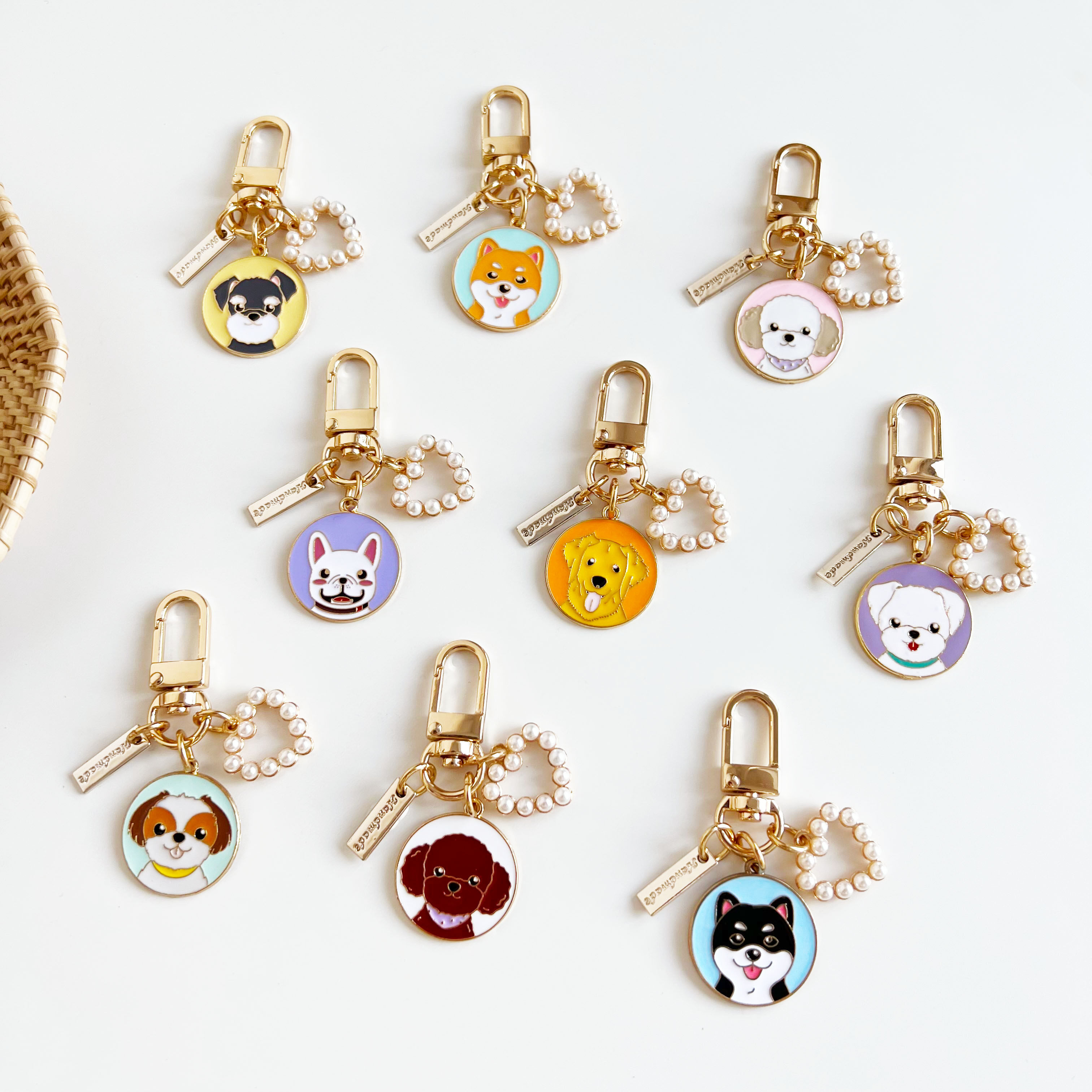 可爱狗狗airpods挂件u盘钥匙扣斗牛泰迪金毛雪纳瑞比熊柴犬哈士奇