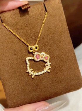 DIKAS 新中式哈喽kitty猫项链女轻奢高级感小众设计铜合金项链