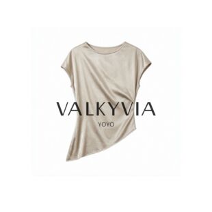 【Valkyvia/悠悠奢品】航邦祺肌理感不规则短袖缎面a字半裙LH-M37