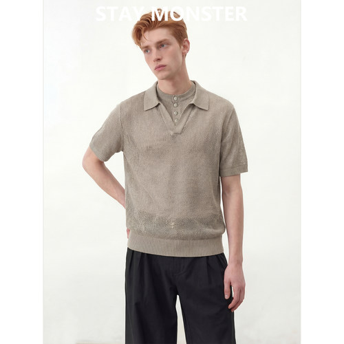 STAYMONSTER“镂空”POLO衫短袖