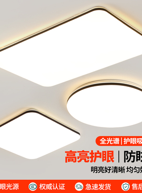 新款LED客厅灯现代简约大气房间卧室长方形大厅套餐餐厅吸顶灯具