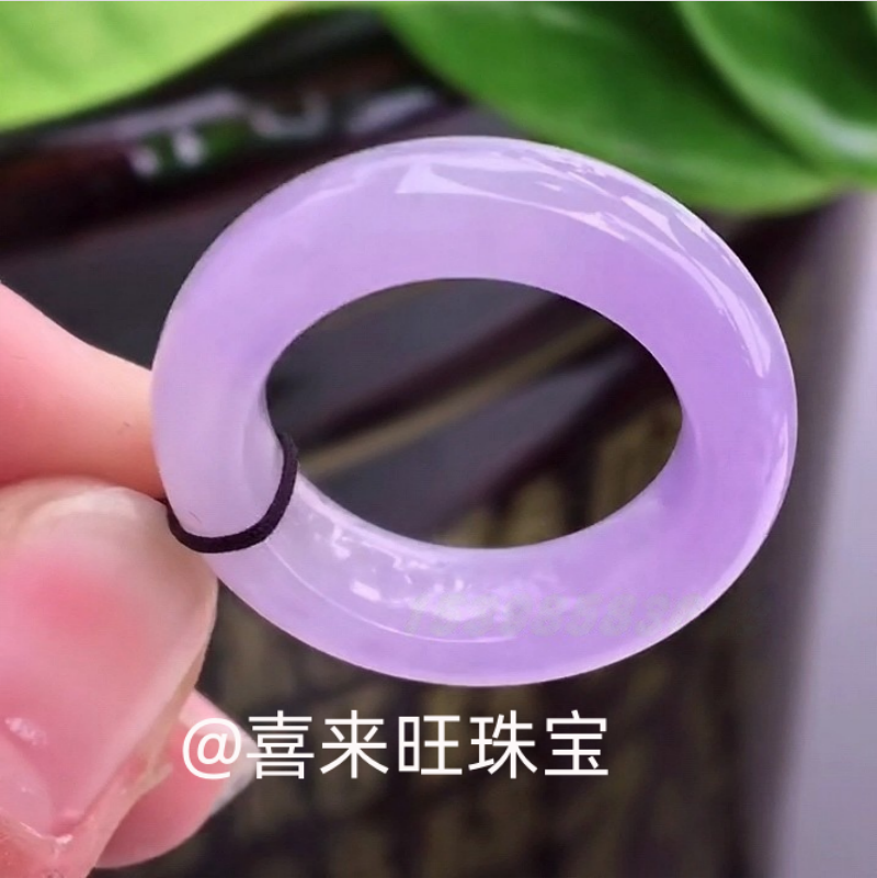 冰种紫罗兰满紫深紫玉石戒指指环
