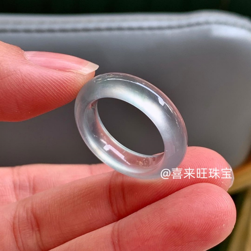 冰透种白冰高冰种玉石戒指指环