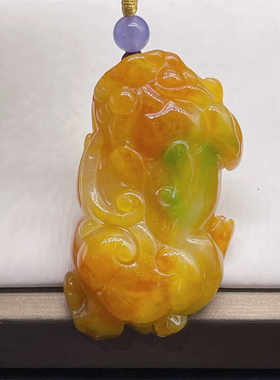 翡翠飘阳绿如意貔貅挂件玉石坠子