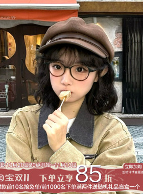 陈奶奶日系复古文艺皮报童帽