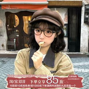 陈奶奶日系复古文艺报童帽女时尚百搭显脸小八角帽贝雷帽画家帽子