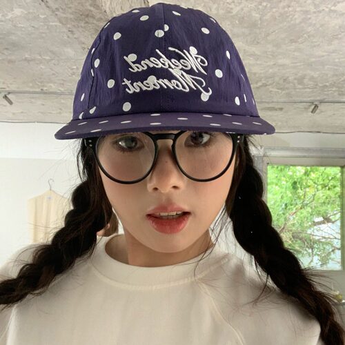 陈奶奶韩系波点平檐帽子女夏
