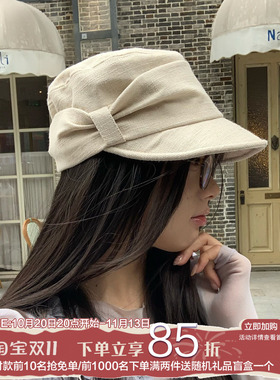 陈奶奶日系褶皱报童帽女夏