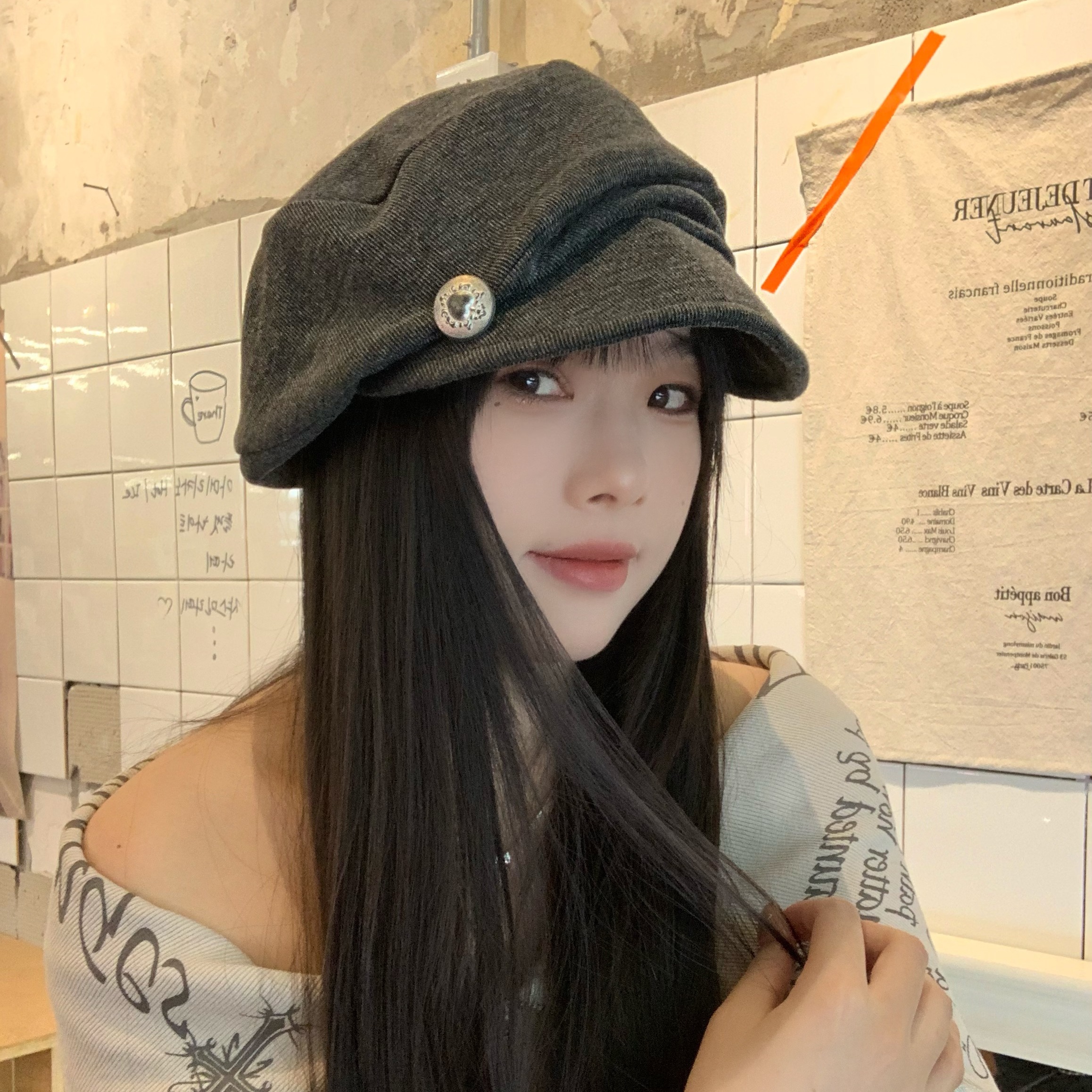 陈奶奶复古日系褶皱报童帽