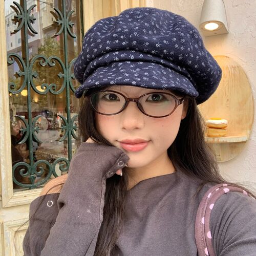 陈奶奶韩系碎花报童帽子女全棉
