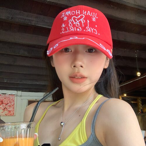 陈奶奶手写涂鸦棒球帽子女春夏