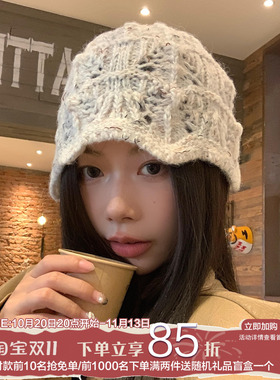 陈奶奶镂空花边包头针织渔夫帽