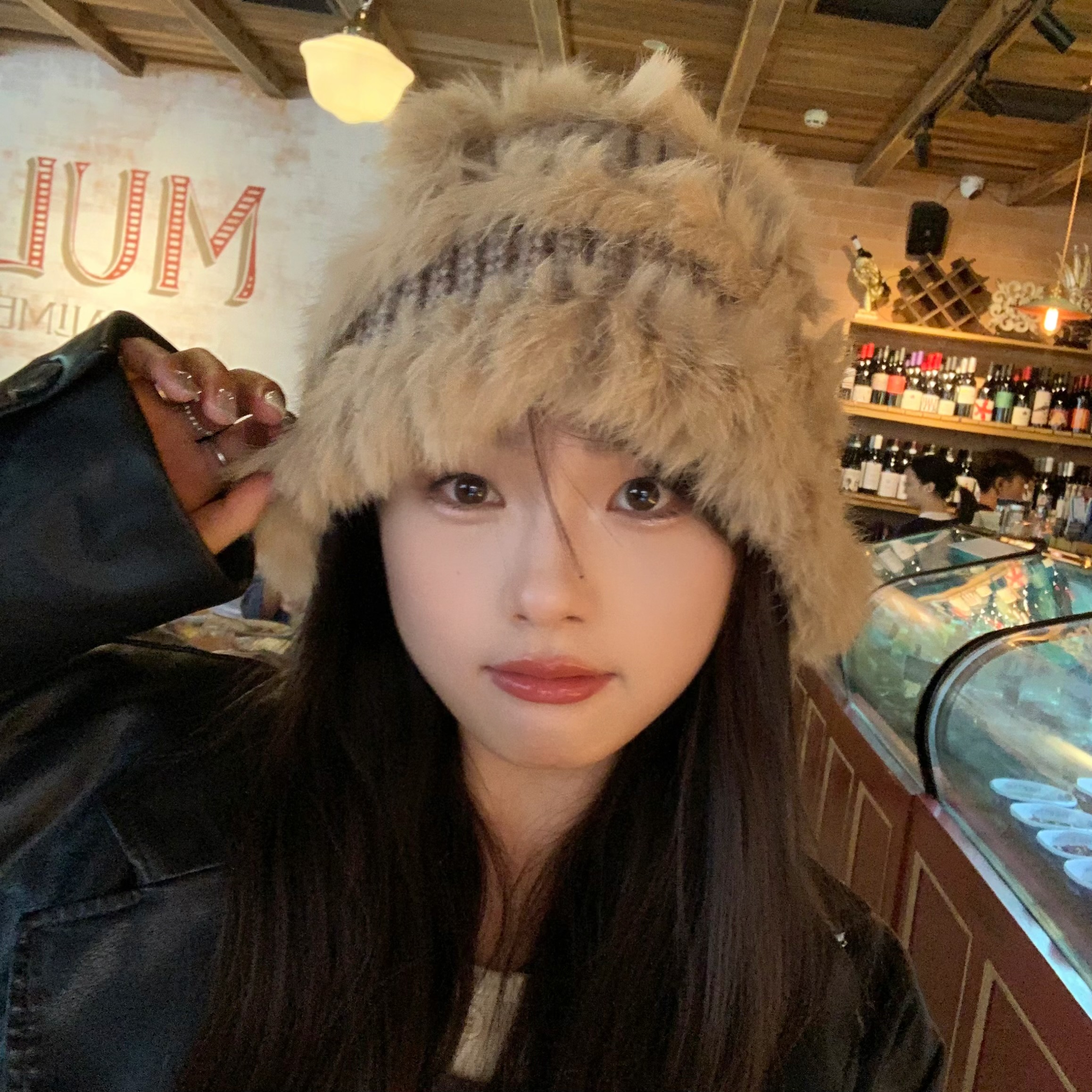 陈奶奶兔毛手工毛线帽渔夫帽女