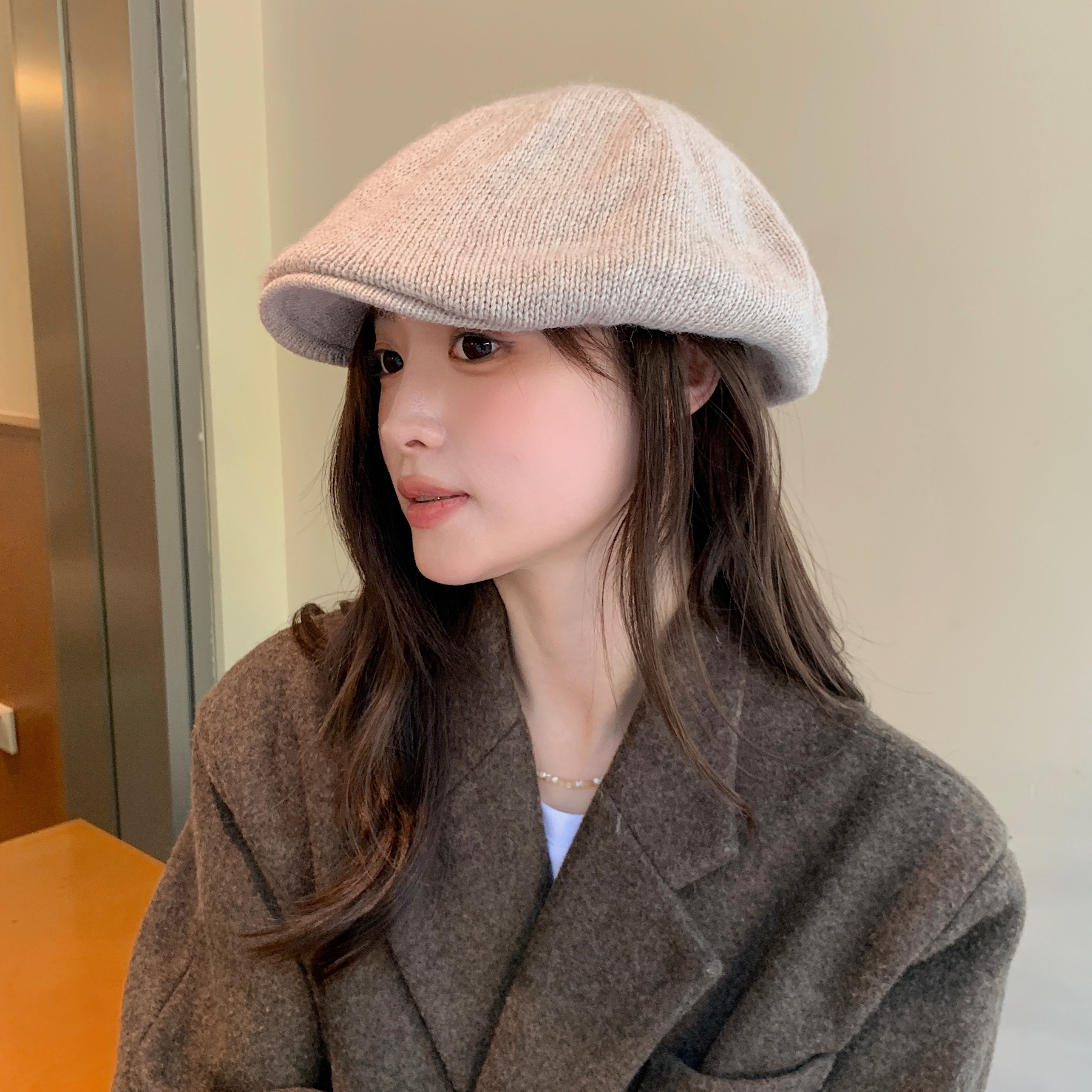 陈奶奶绵羊毛混纺针织前进帽子