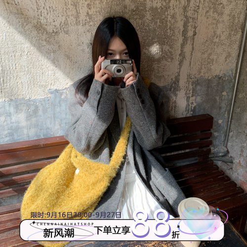 毛呢包包斜挎包女休闲松弛单肩包
