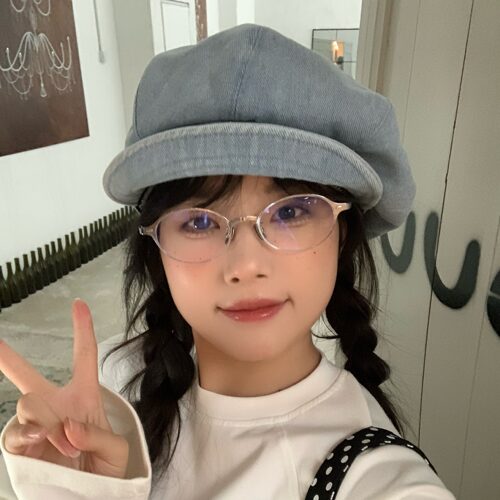 陈奶奶日系牛仔贝雷帽云朵八角帽