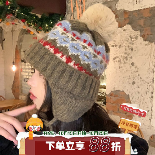 古民族风加厚保暖针织帽