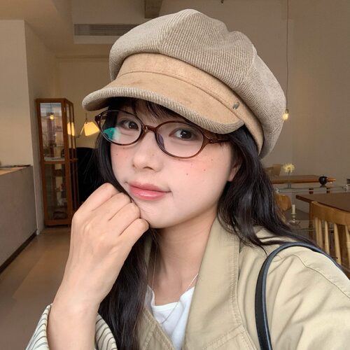 陈奶奶灯芯绒八角报童帽显脸小