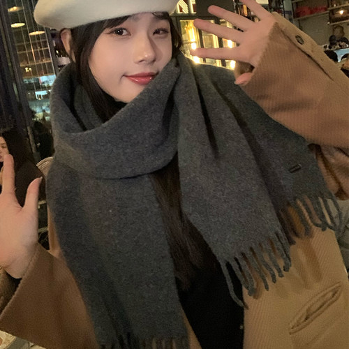 陈奶奶羊毛混纺围巾女