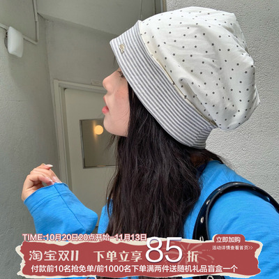 韩系松弛感双面戴堆堆帽女显脸小