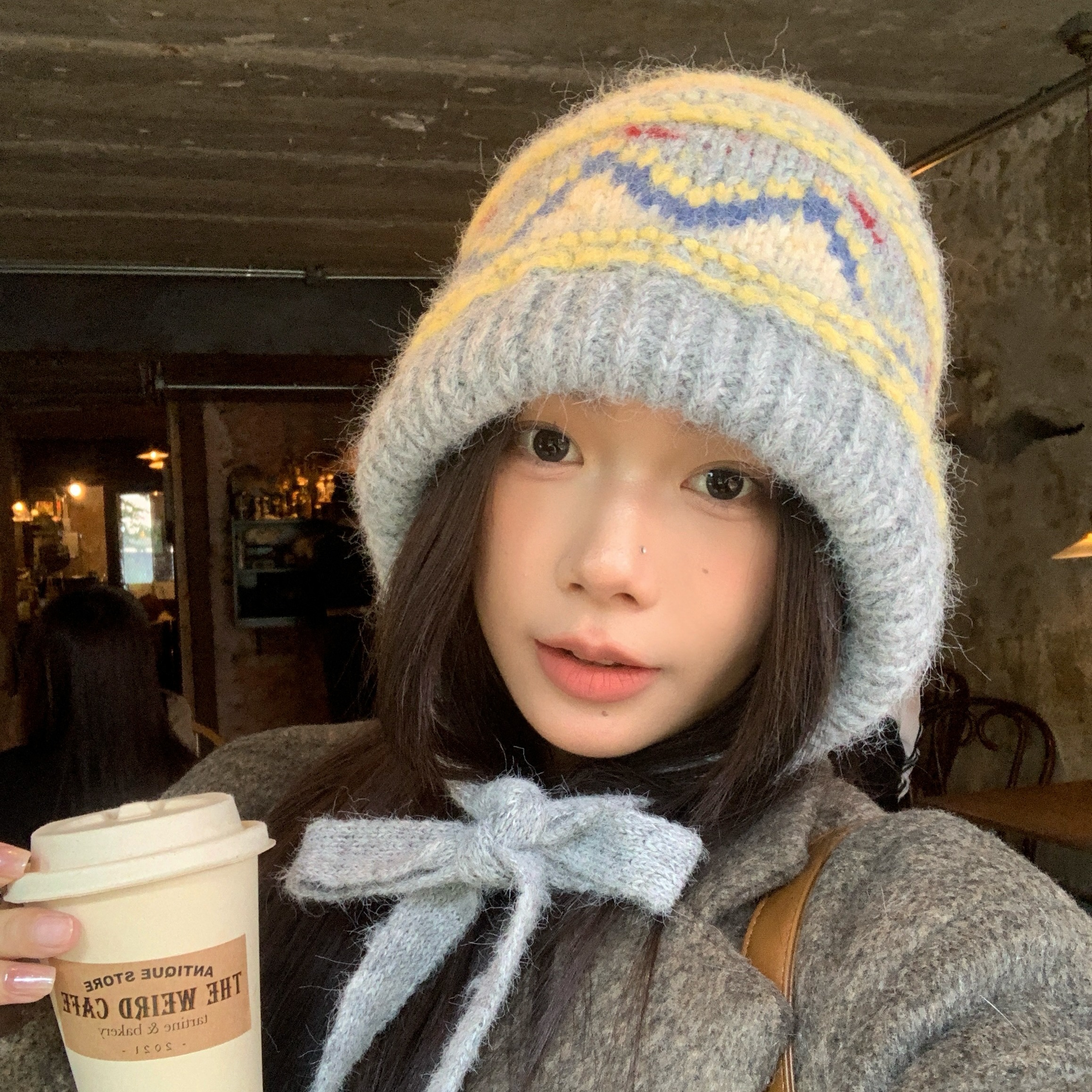 马卡龙费尔岛~陈奶奶/提花毛线帽