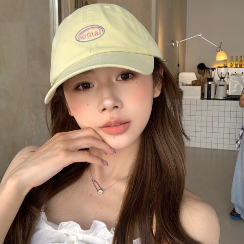 陈奶奶韩系少女百搭刺绣鸭舌帽