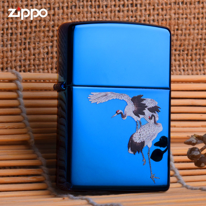 zippo蓝冰仙鹤定制送礼