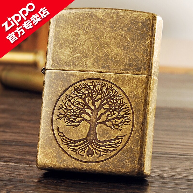 官方正品ZIPPO煤油打火机个性仿古铜古老的生命29149防风正品zpoo