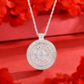 925纯银八宝罗盘项链女时来运转吊坠锁骨链女新中式 国风女友礼物